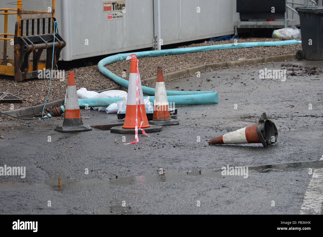 Dundee, Tayside, Scotland, UK, 8. Januar 2016 am Tag nach schweren Überschwemmungen in Dundee Energierecycling begrenzt vierziger Straße. Bildnachweis: Liam Richardson/Alamy Live-Nachrichten Stockfoto