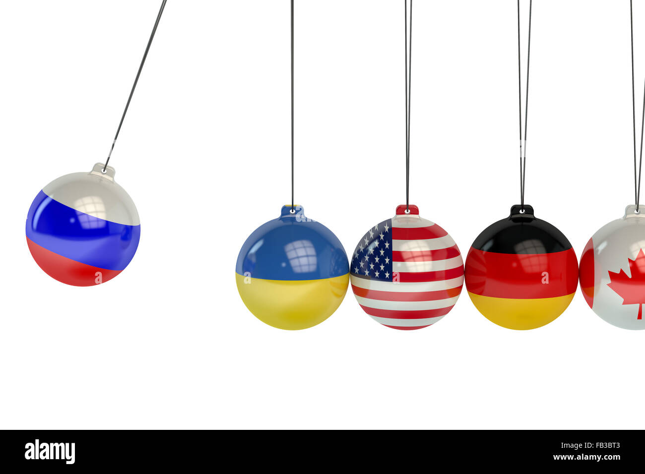 Russland, Ukraine, USA, Kanada, Deutschland politische Krieg Konflikt Konzept Stockfoto