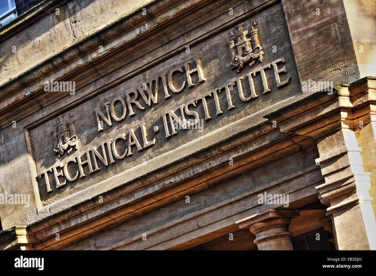 Haupteingang zum Norwich Technical Institute Stockfoto