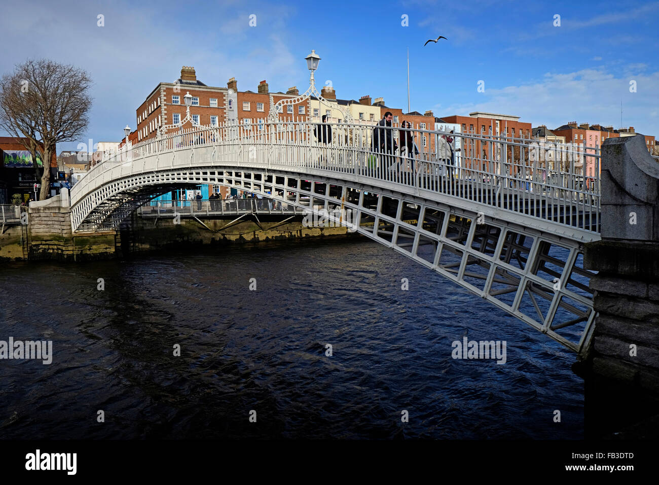 Halben Penny Bridge, ha'penny Dublin Stockfoto