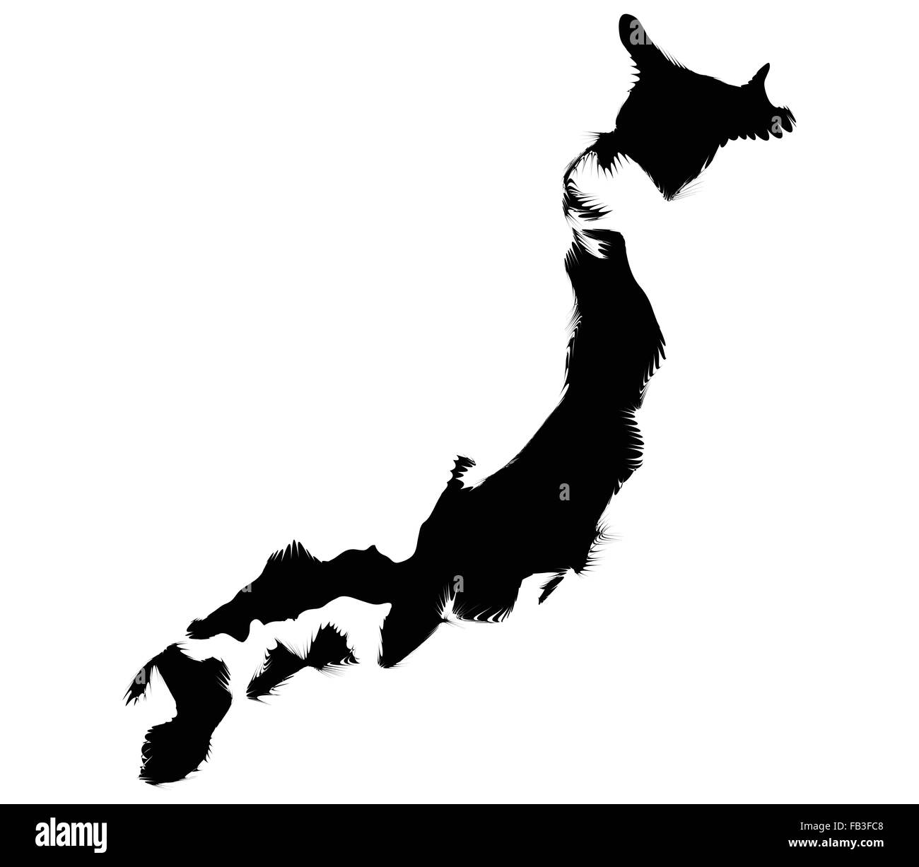 Japan-Karte auf einem weißen Hintergrund Stockfoto