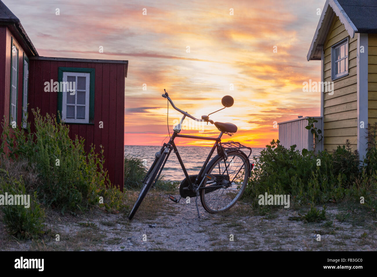 Fahrrad in Ærøskøbing, Dänemark Stockfoto