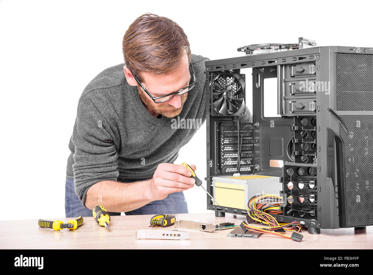 Reparatur von Computer. Stockfoto