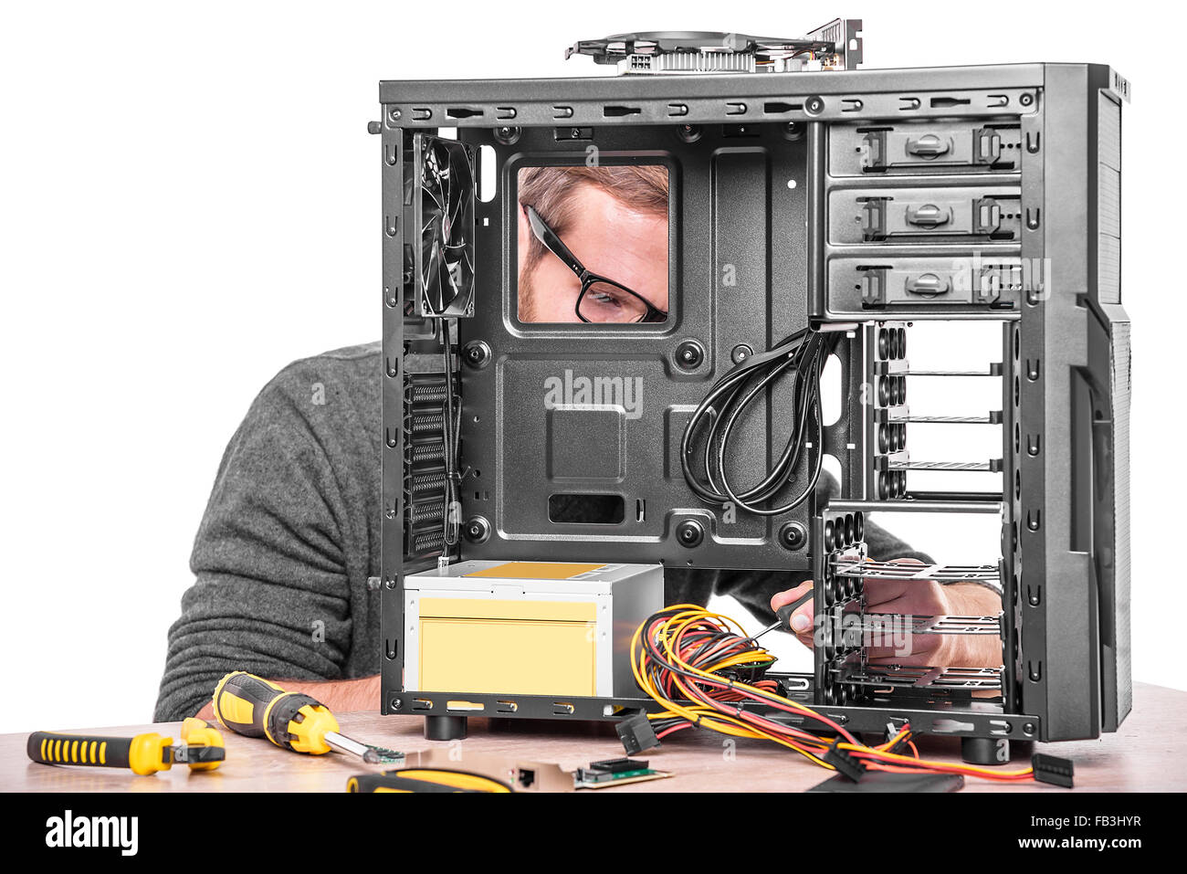 Reparatur von Computer. Stockfoto