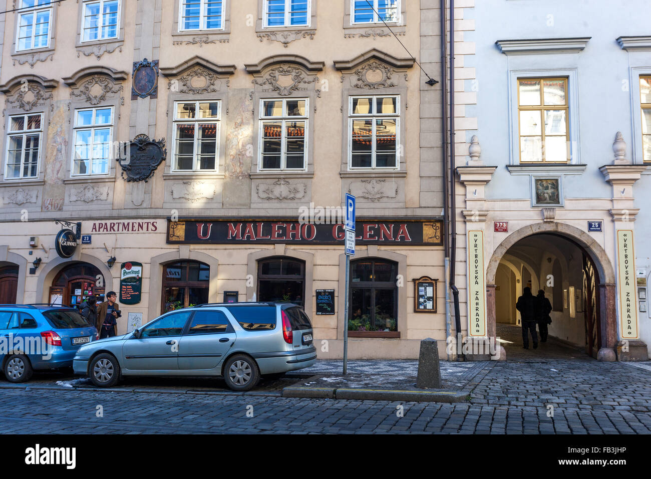 In kleinen Glen - Musikclub, U Maleho Glena Karmelitska Street, Kleinseite, Prag Tschechische Republik Stockfoto