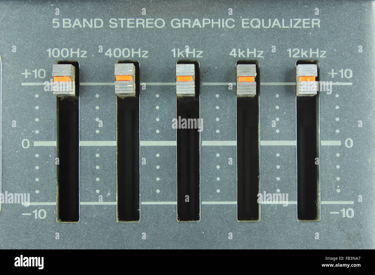 fünf-band Stereo Grafiken-equalizer Stockfoto