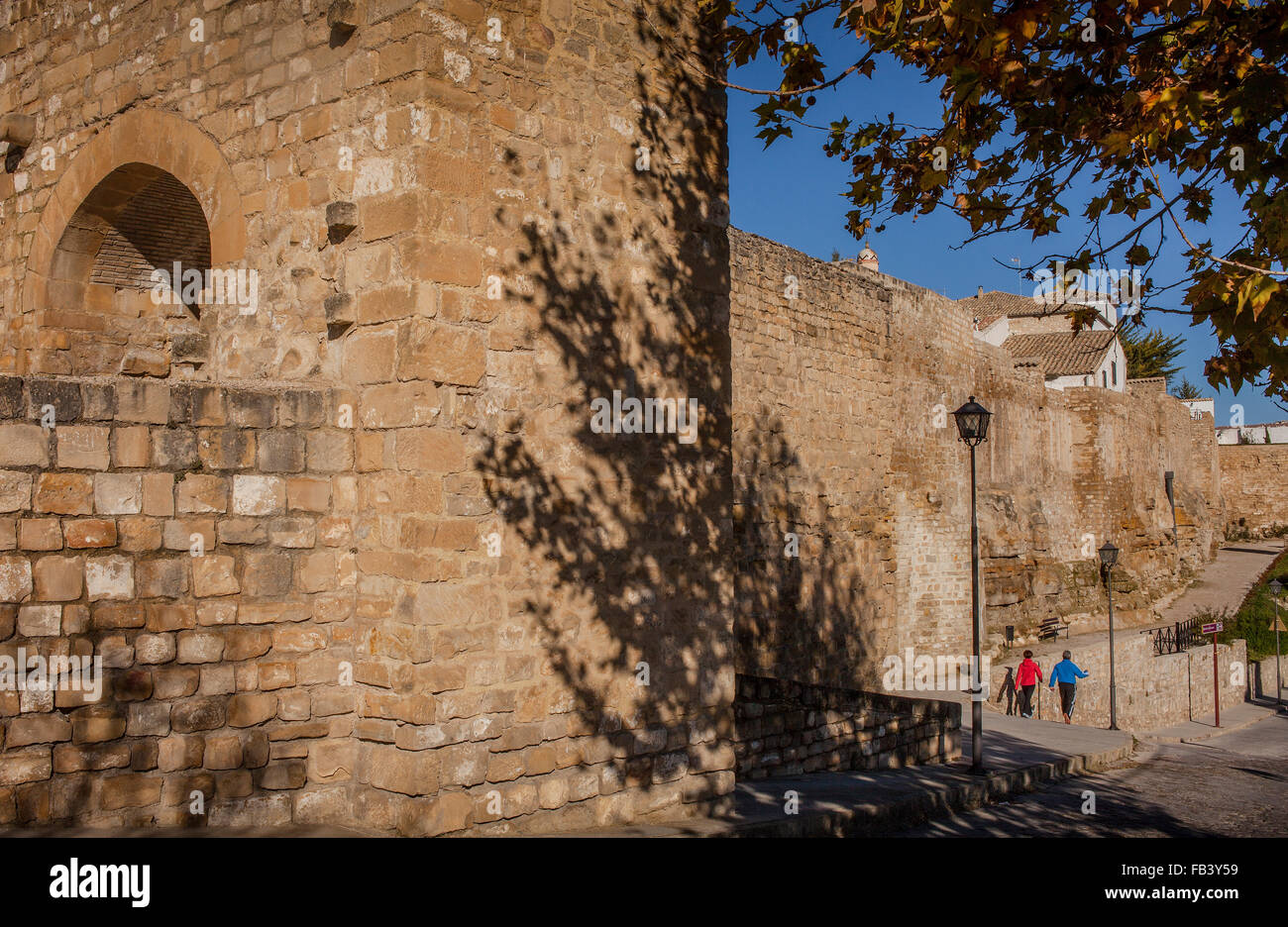 Puerta de Santa Lucia und Wall Huerto del Carmen, Santa Lucia Tor. Úbeda. Provinz Jaén. Spanien Stockfoto