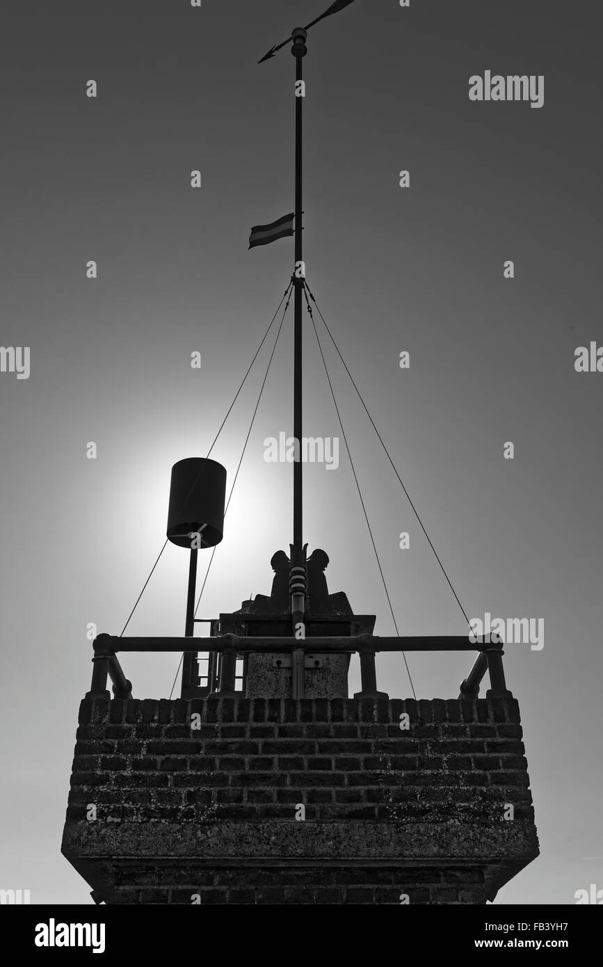 Port-Turm-silhouette Stockfoto