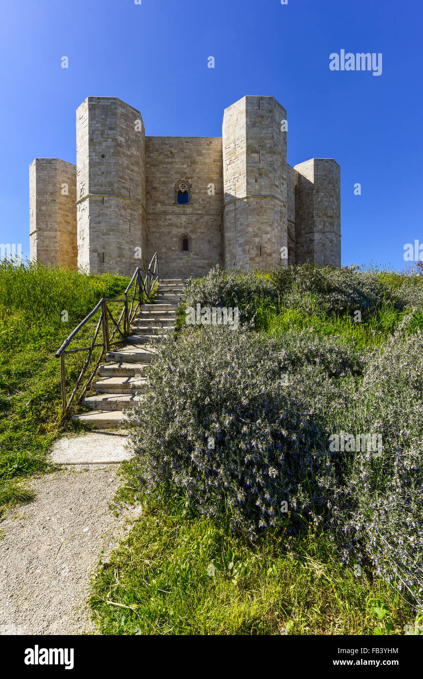 Castel del Monte, Apulien, Italien, Friedrich II., UNESCO-Weltkulturerbe Stockfoto