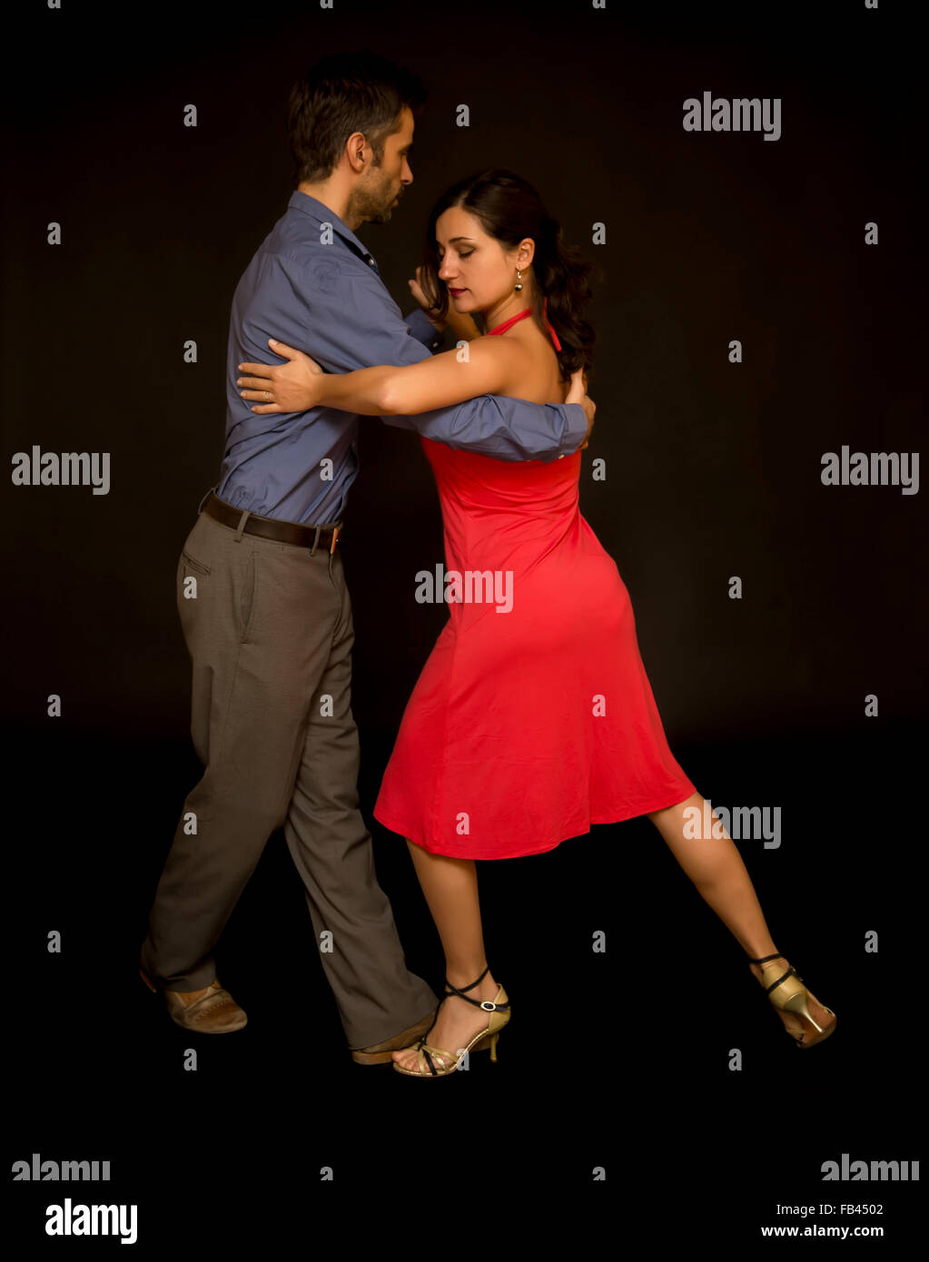 Blick auf paar Tango-Tänzer Stockfoto
