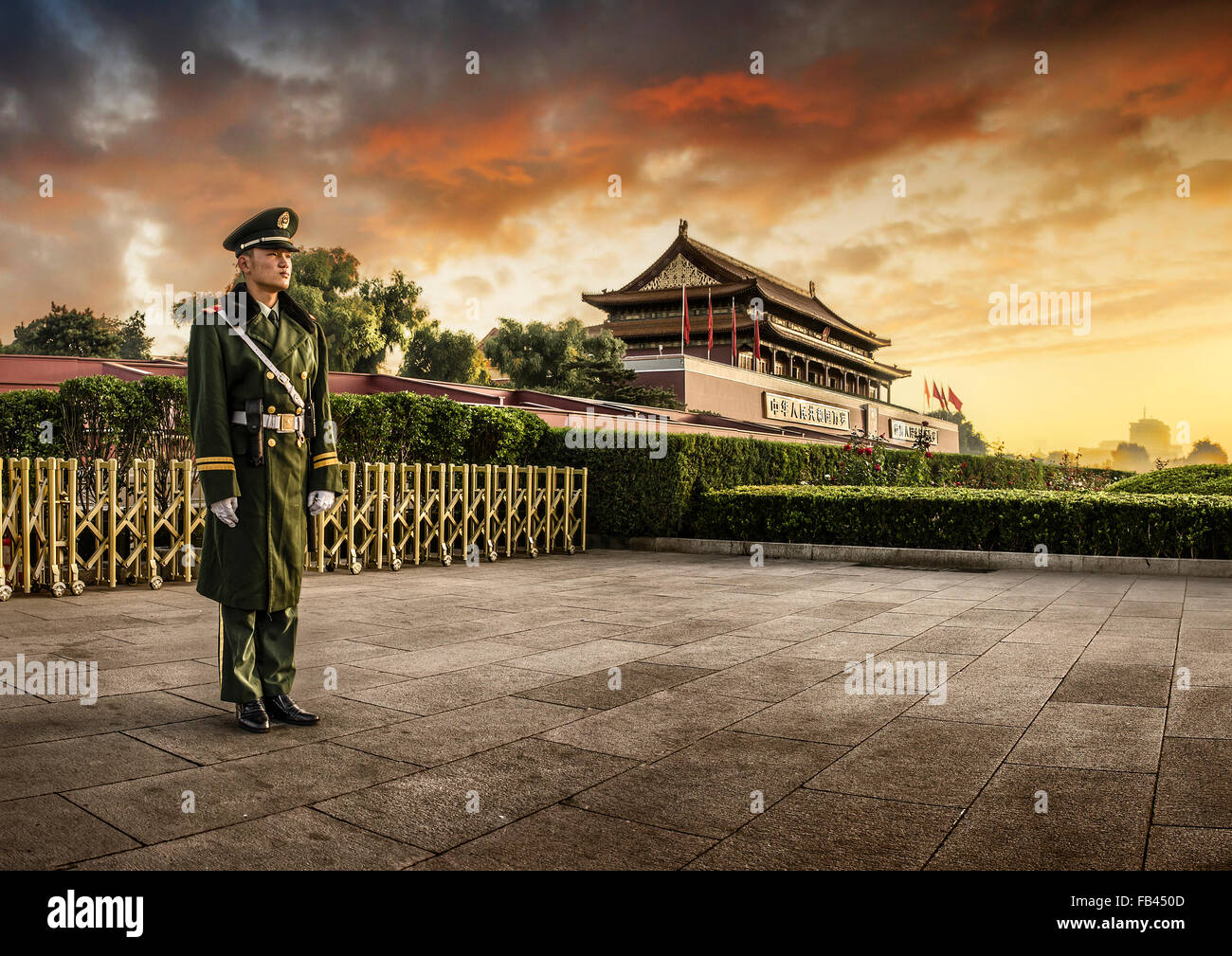 Tiananmen, Tor des himmlischen Friedens, Eintritt in die Kaiserstadt, die Verbotene Stadt in Peking, China Stockfoto