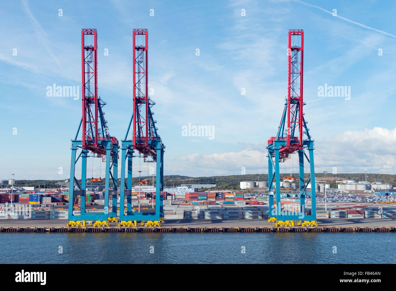 Containerhafen Göteborg, Schweden Stockfoto