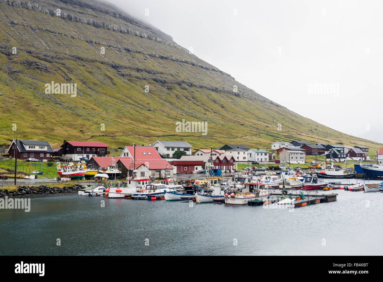 Havannasund Dorf auf den Färöern Stockfoto