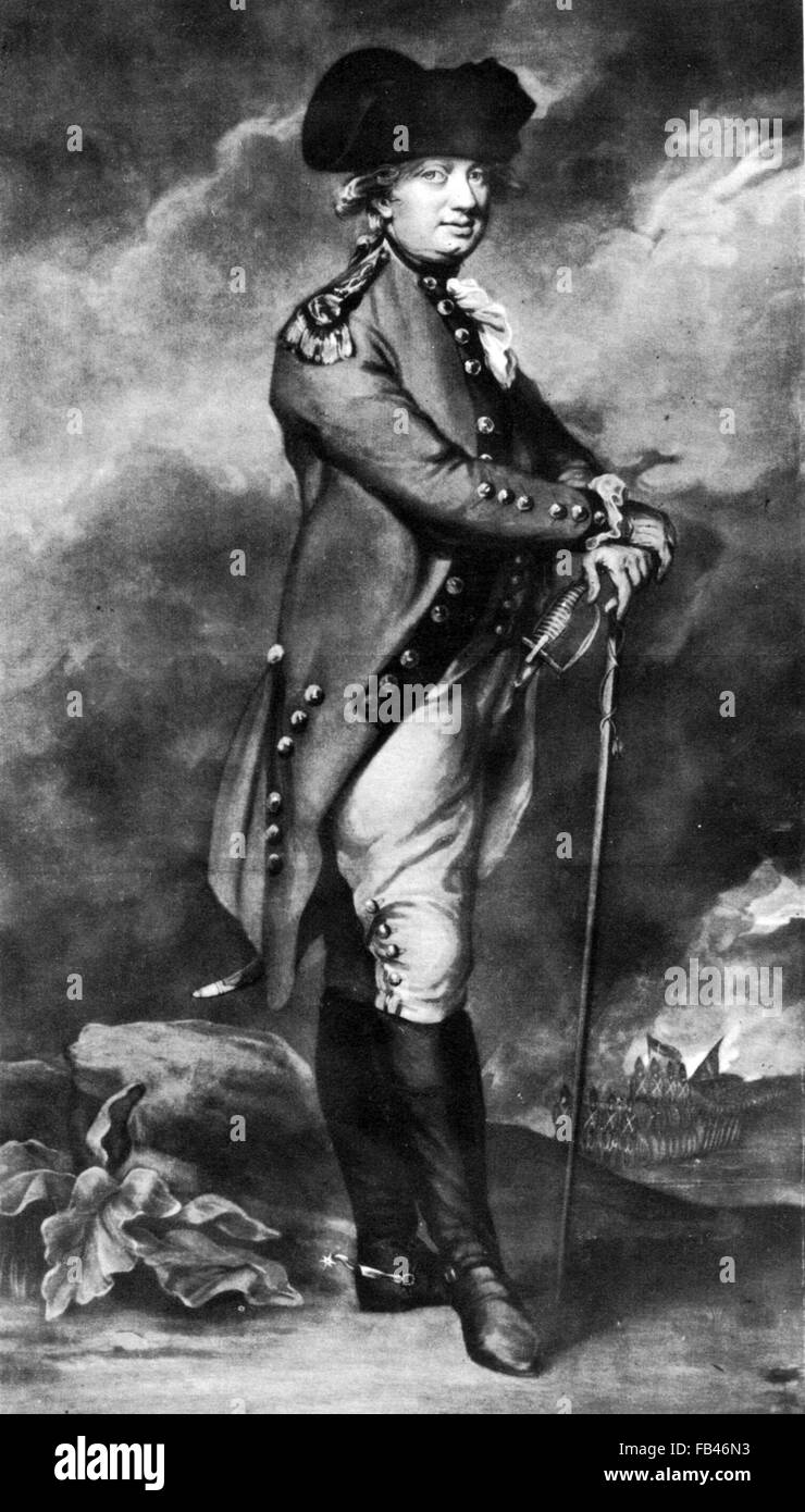 Britischer Offizier während des amerikanischen Unabhängigkeitskrieges und EARL CHARLES CORNWALLIS (1738-1805) Stockfoto
