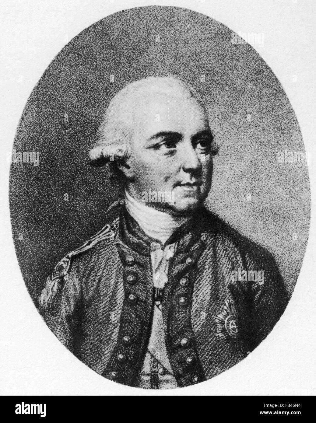 Britischer Offizier während des amerikanischen Unabhängigkeitskrieges und HENRY CLINTON (1730-1795) Stockfoto