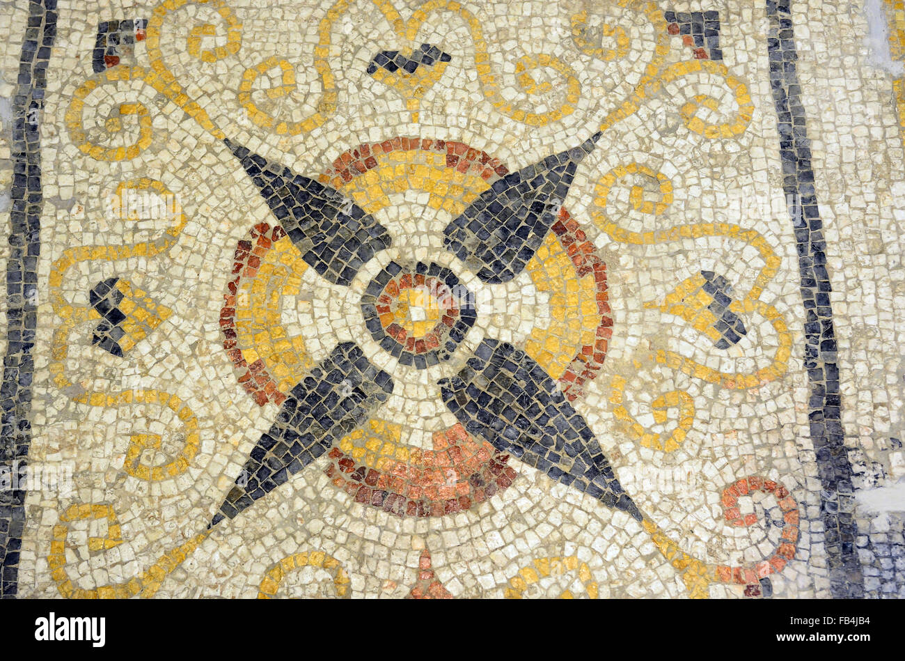 Antike römische Mosaik im National Museum of Archaeology von Cagliari auf Sardinien Stockfoto