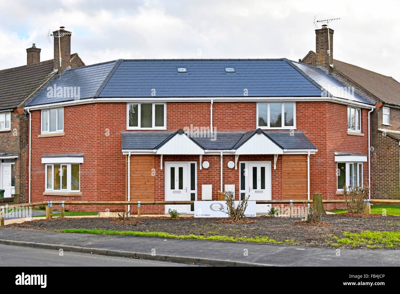Romford Havering East London abgeschlossen neue Wohnungen auf Harold Hill Estate auf Füllung Eckgrundstück wartet auf neue Bewohner siehe Zusatzinfo Bedienfeld Stockfoto