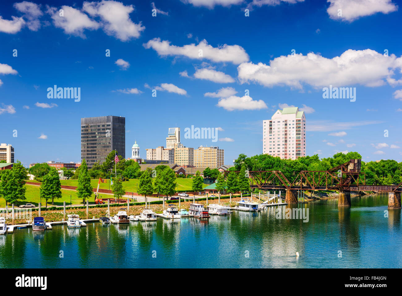 Augusta, Georgia, USA am Savannah River. Stockfoto