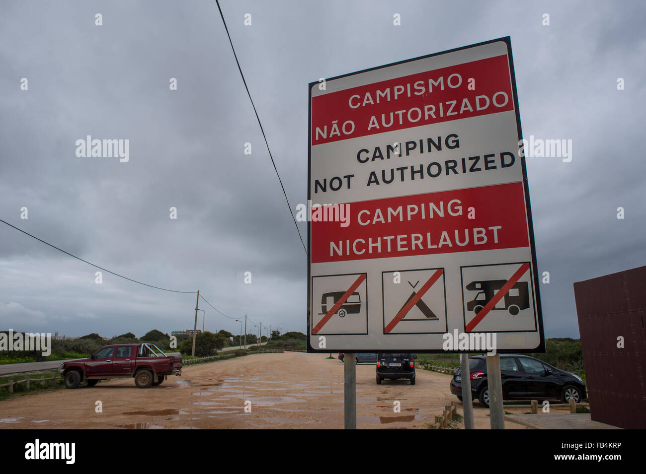 Kein CP-Schild in Portugal Stockfoto