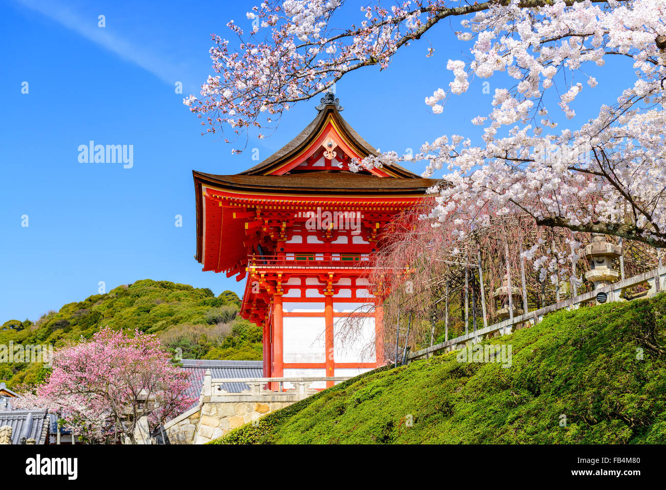 Kyoto, Japan im Kiyomizu-Dera Tempel im Frühjahr. Stockfoto