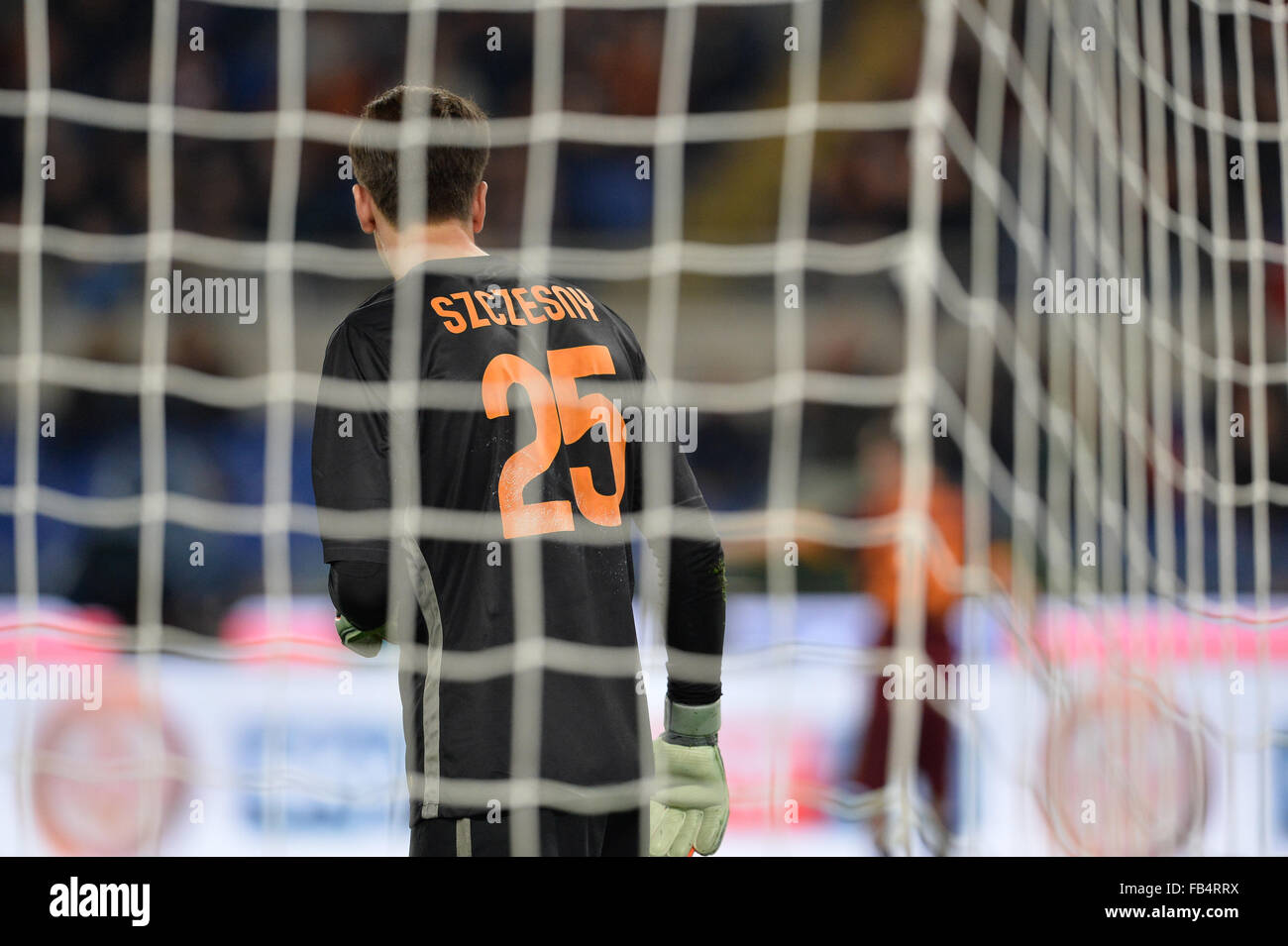 Rom, Italien. 9. Januar 2016. Wojciech Szczesny während der italienischen Serie A Fußball Spiel AS Rom gegen AC Mailand im Olympiastadion in Rom, am 9. Januar 2016 Credit: Silvia Lore "/ Alamy Live News Stockfoto