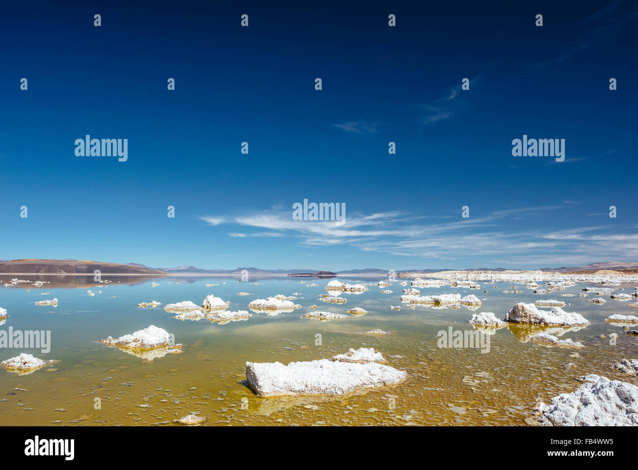 Calcium-Carbonat Felsen säumen die Ufer des Mono Lake, Kalifornien Stockfoto