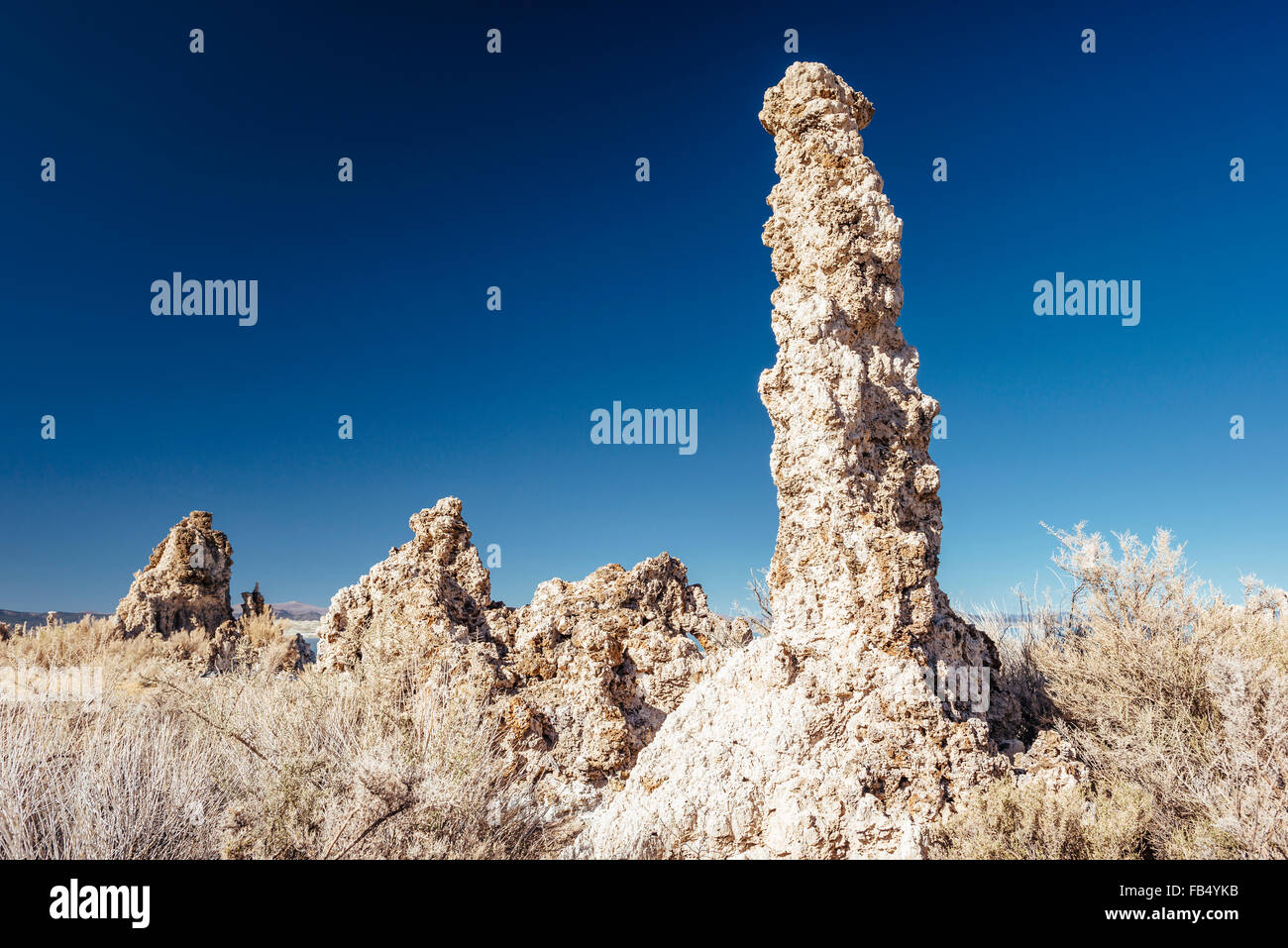 Tuffstein Felsformationen am South Tufa, Mono Lake, Kalifornien Stockfoto