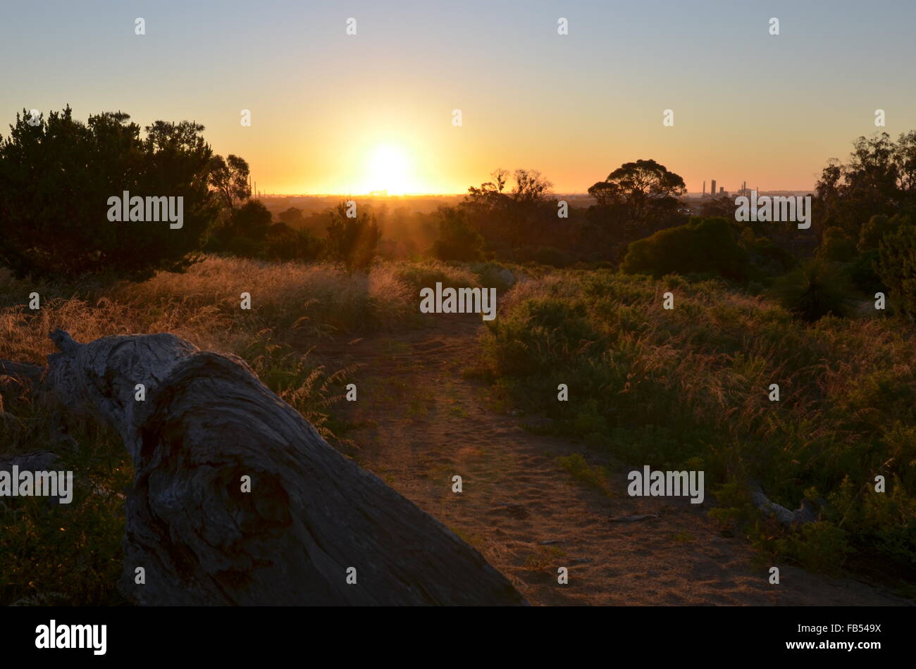 Sonnenuntergang von Kwinana an der australischen Westküste Stockfoto