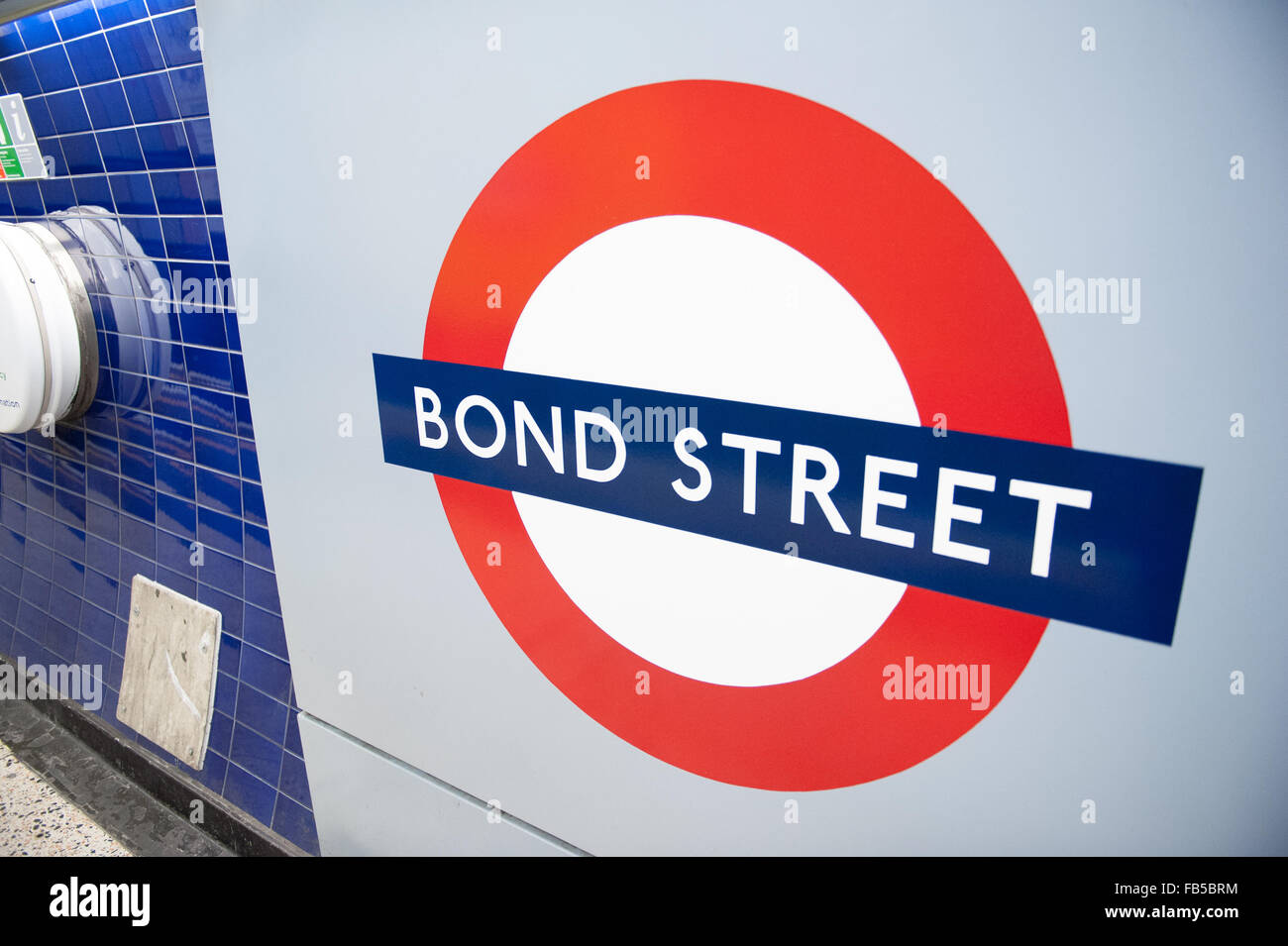 Bond Street London unterirdische u-Bahnstation in London. Stockfoto