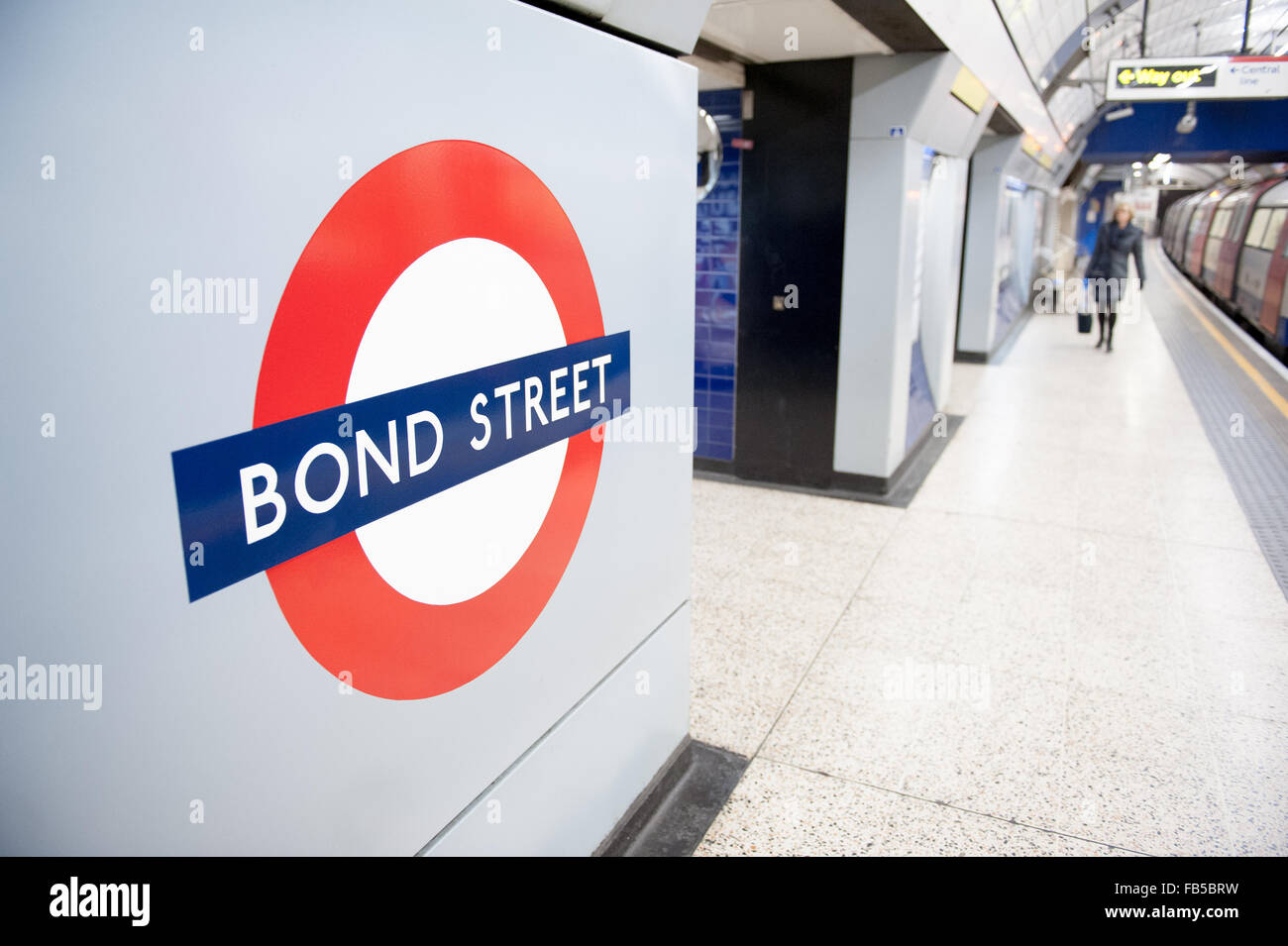 Bond Street London unterirdische u-Bahnstation in London. Stockfoto