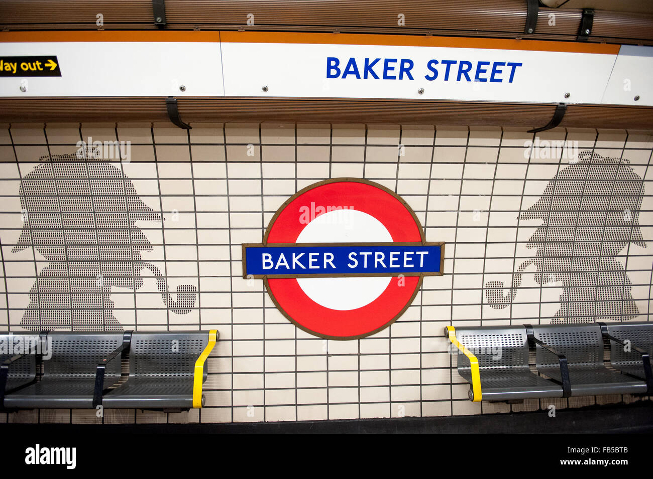 Baker Street London unterirdische u-Bahnstation in London. Stockfoto