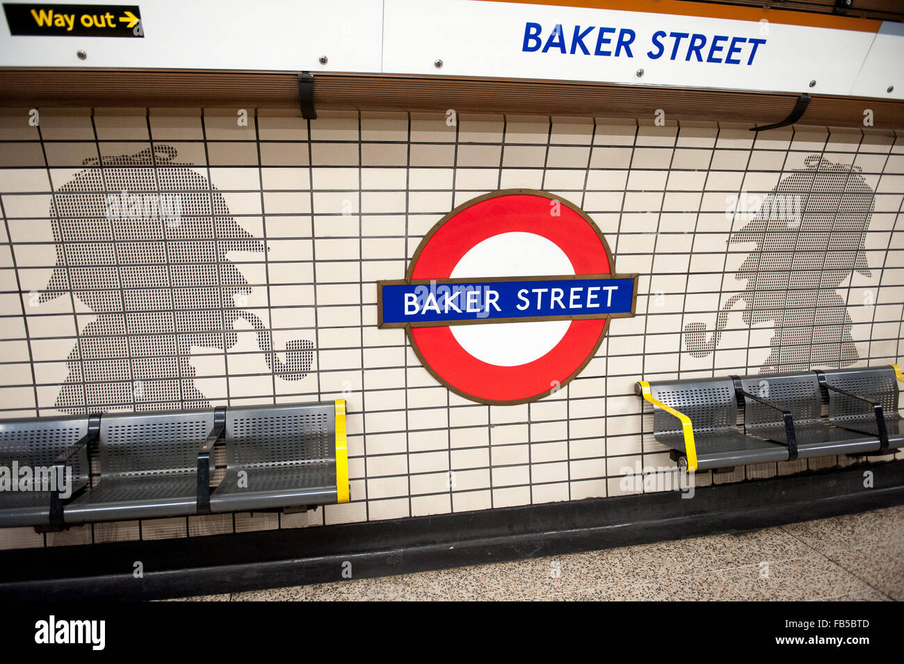 Baker Street London unterirdische u-Bahnstation in London. Stockfoto