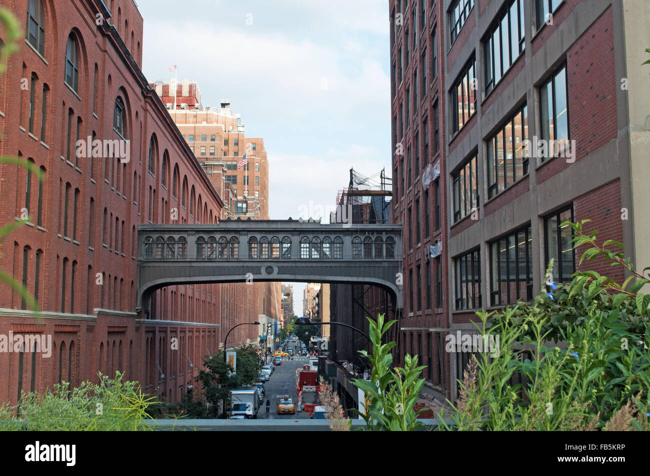 Vereinigte Staaten von Amerika, USA: die Nachbarschaft von Chelsea von der High Line, eine 1,45 km lange erhöhten linearen Park, Greenway und Rail Trail gesehen Stockfoto