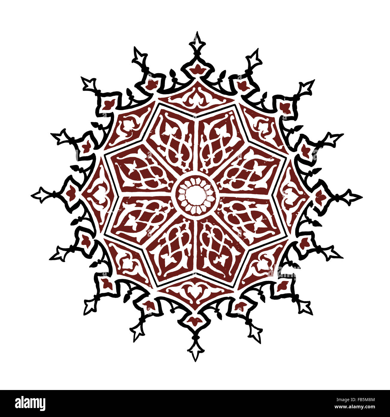Illustration einer islamischen Decke Dekoration von der Beyazit Camii Moschee in Istanbul, Türkei. Stockfoto
