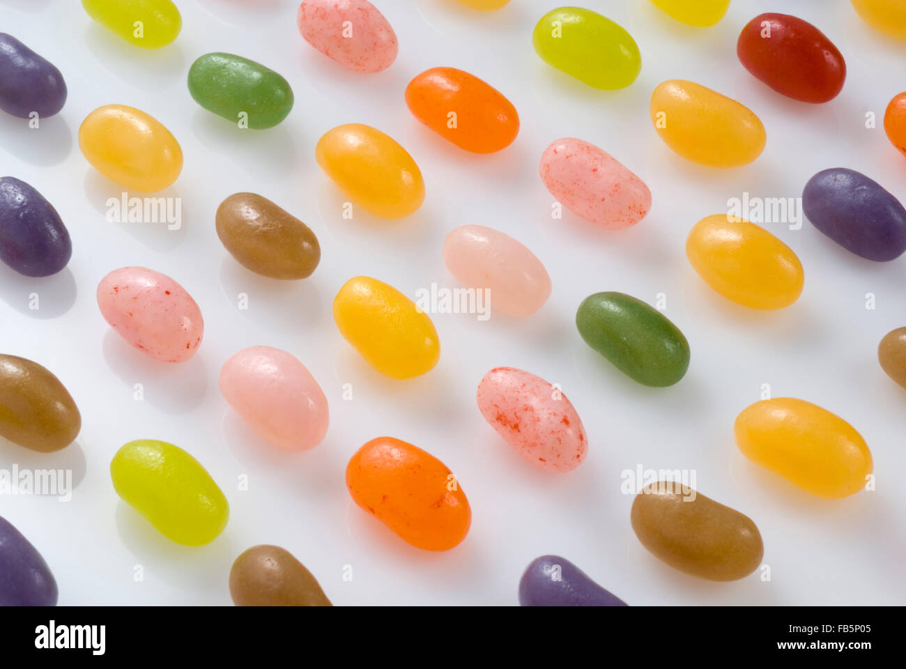 Jelly Beans Süßigkeiten in eine organisierte Struktur Stockfoto