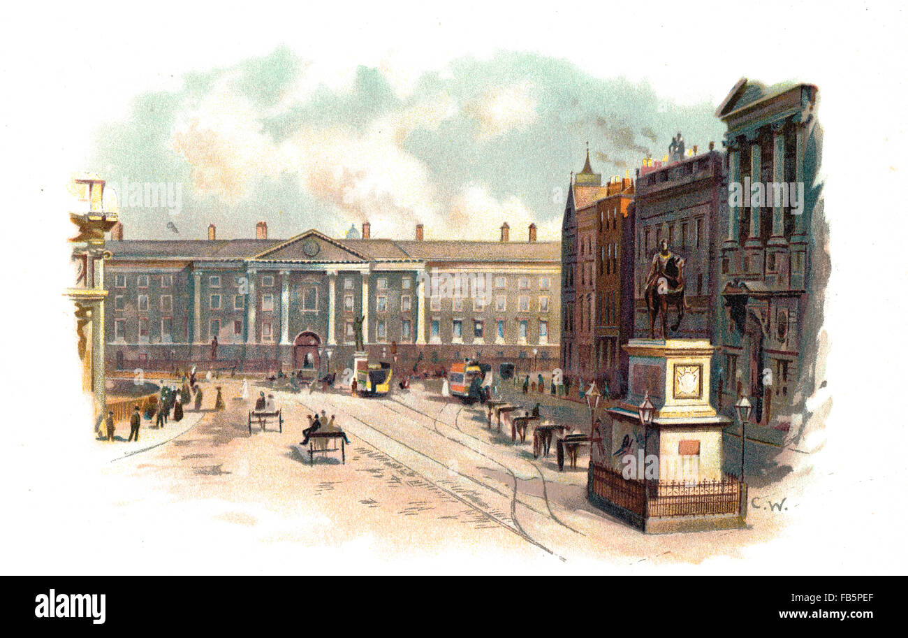 College Green Dublin ca. 1890 Stockfoto