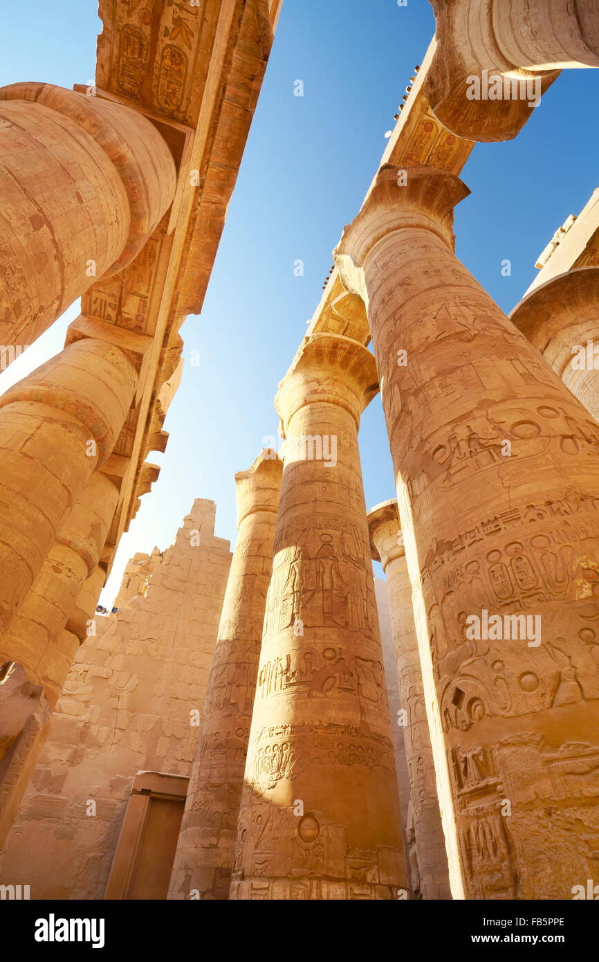 Karnak-Tempel (Säulenhalle), Karnak, Ägypten Stockfoto