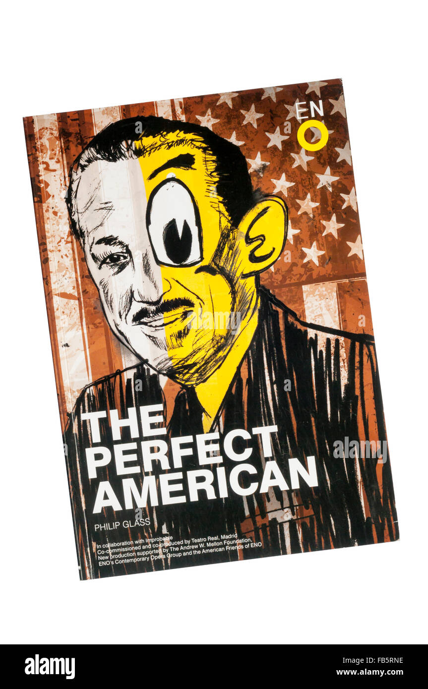 Programm für 2013 Produktion von The Perfect American von Philip Glass. English National Opera / Teatro Real Madrid-Co-Produktion Stockfoto