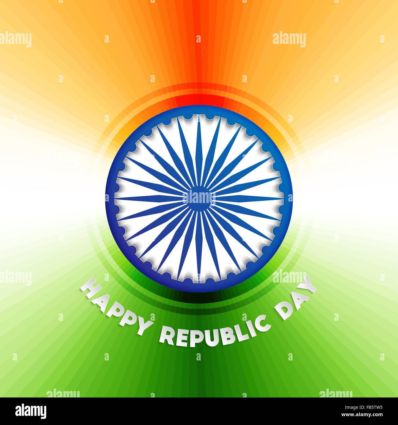 Indische Republik Tag Hintergrund mit Ashoka-Rad für Ihr design Stock Vektor