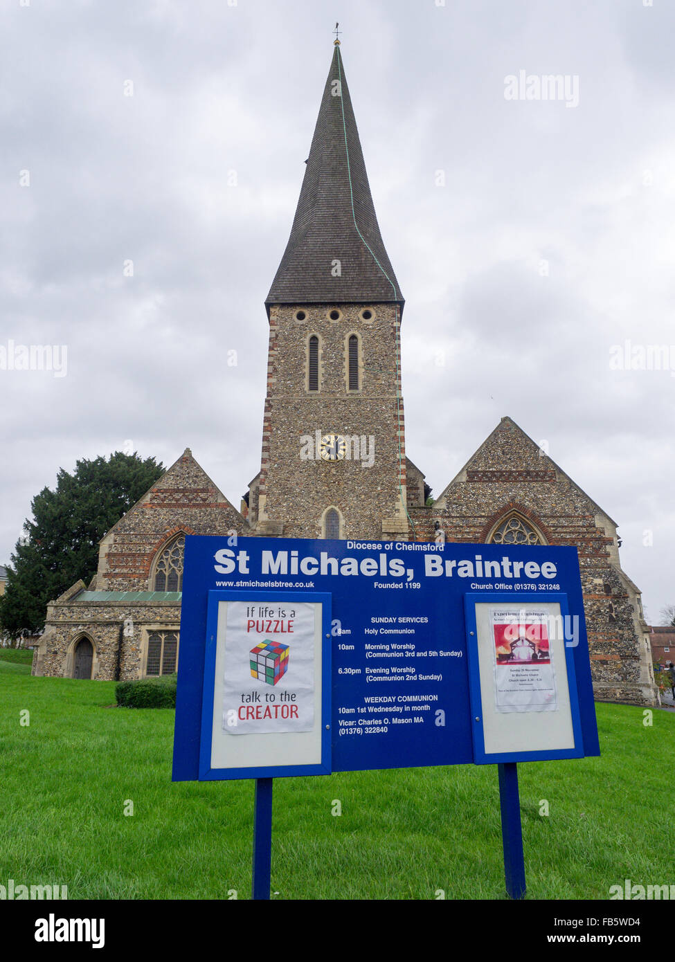 St. Michaels Kirche religiöse Braintree, Essex England Großbritannien UK Stockfoto