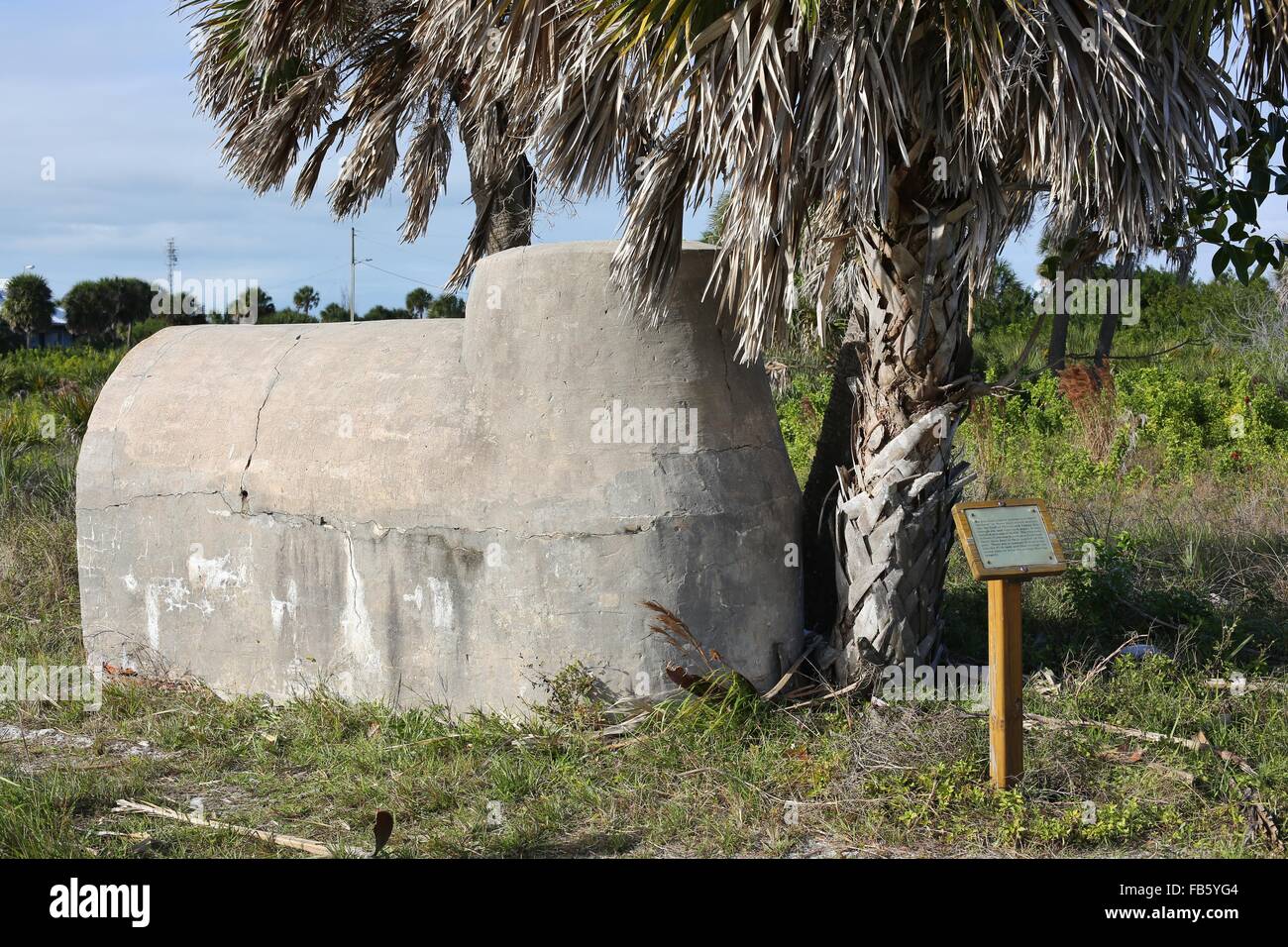 Teil der Ruinen des Fort Desoto, verlassenen Militärbasis in St. Petersburg, Florida. Stockfoto