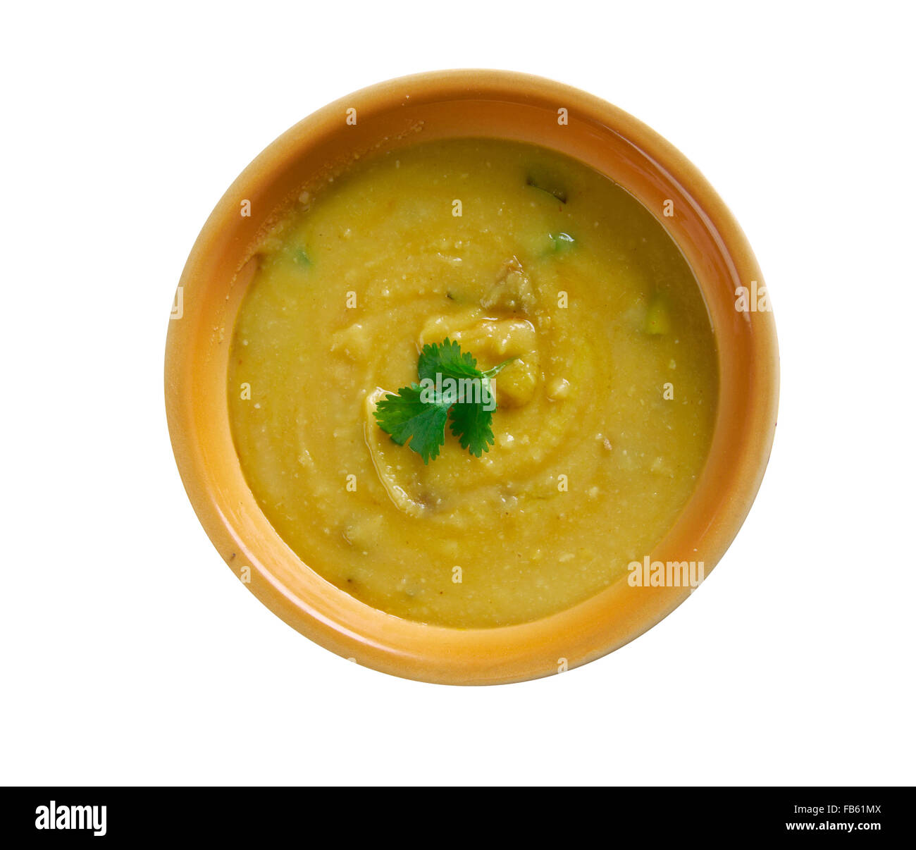 Dhal Baht - Vegan gewürzt Gelbe Erbsen Stockfoto