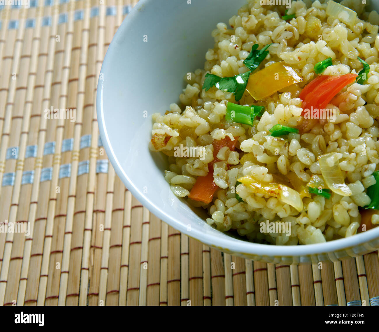 Armenische Bulgur Pilaf Salat - Juckreiz. Stockfoto