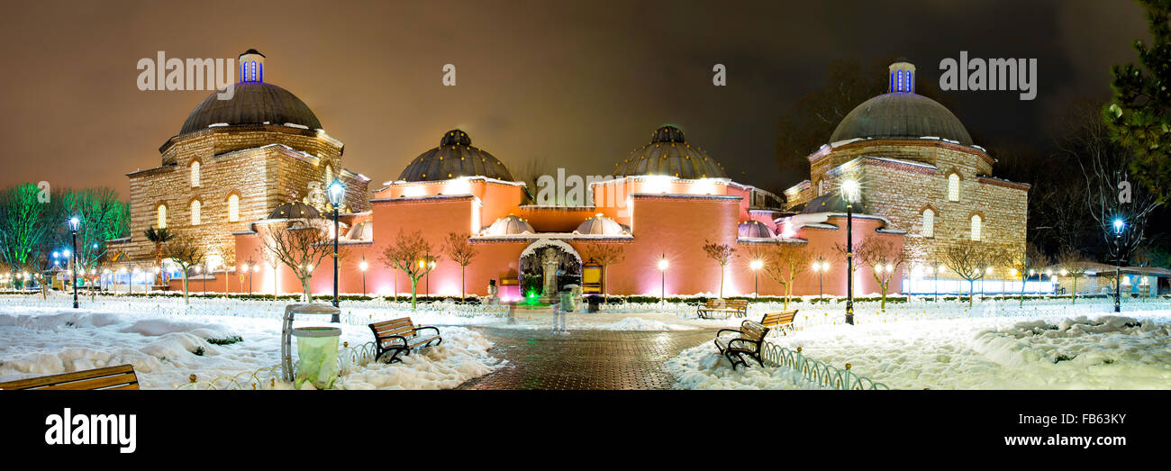 Panoramablick auf die Haseki Hürrem Sultan Hamami, Badehaus der Hagia Sophia Haseki Hürrem Sultan Stockfoto