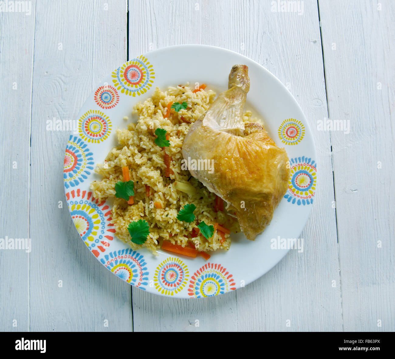 Chicken Dum Biryani - Dum-Biryani Hyderabad. Indische Küche Stockfoto