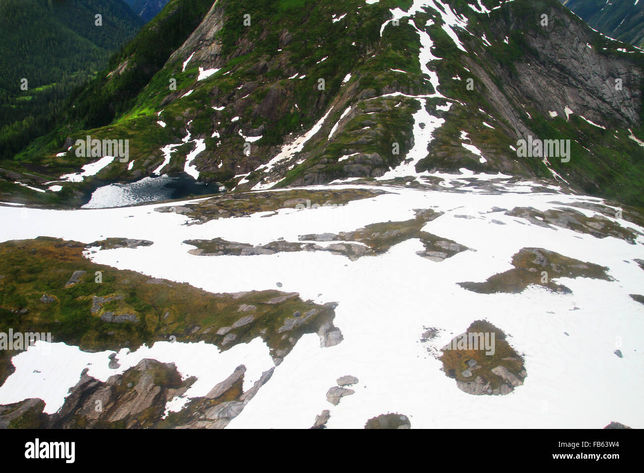 Aerial Landschaft bei einem Rundflug von Bergen in der schönen Misty Fjords in der Nähe von Ketchikan, Alaska Stockfoto