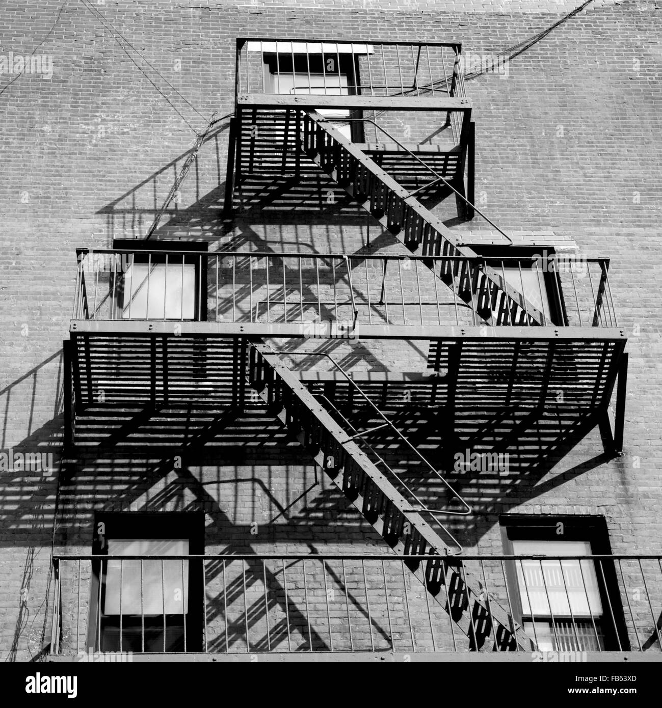 Feuerleiter Treppen in New York City, USA Stockfoto