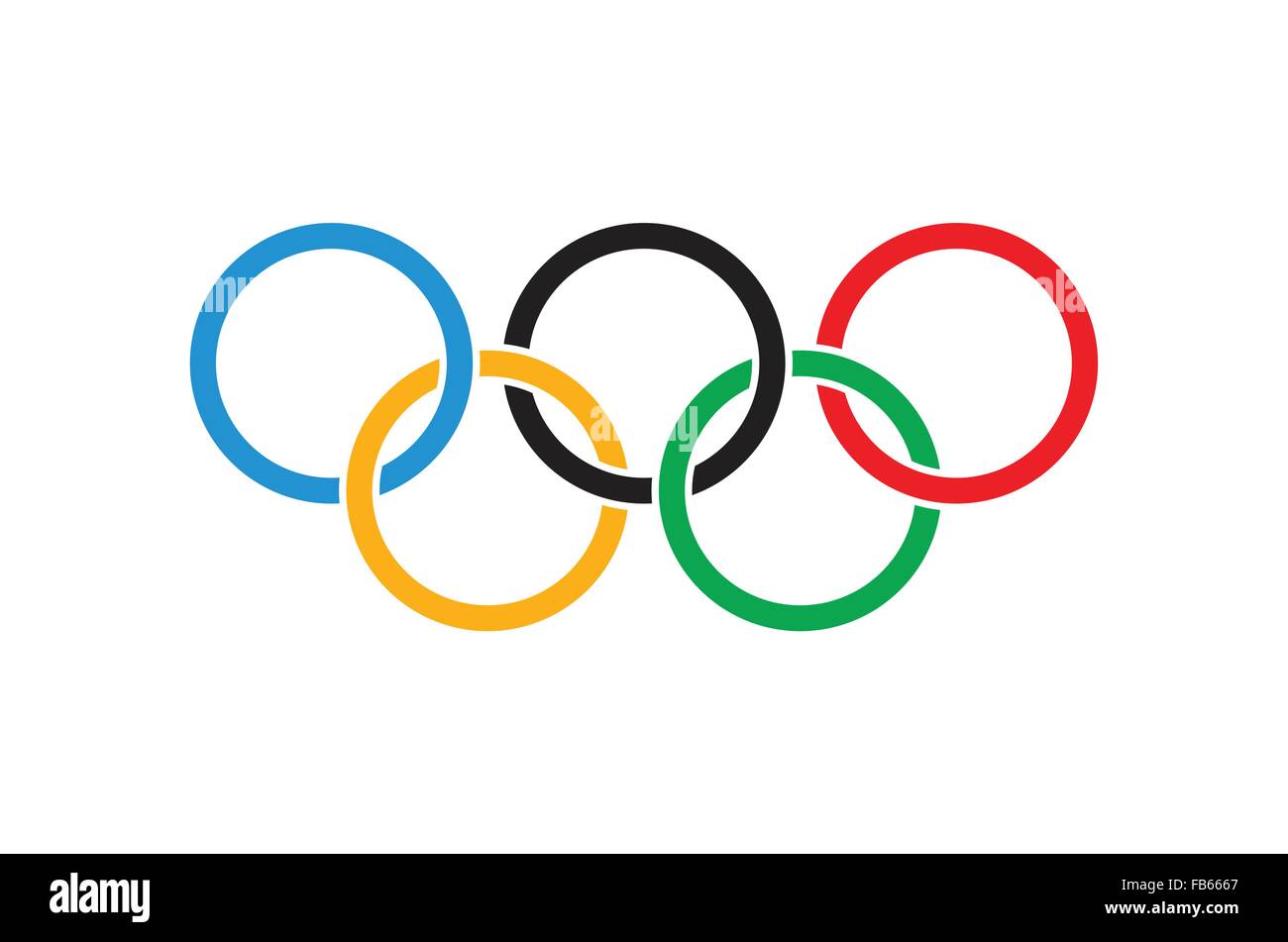 Krementschug, Ukraine-05 Januar 2016. Flagge der Olympischen Spiele. Olympische Ringe auf weißen Farben Flagge. Vektor-illustration Stock Vektor