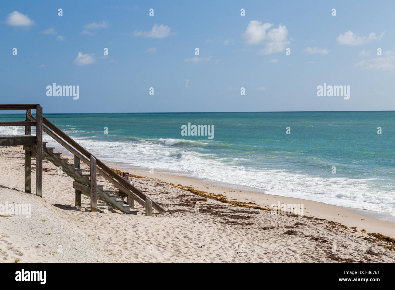 Vero Beach, FL, USA.  Einen ruhigen Morgen Szene des Strandes. Stockfoto