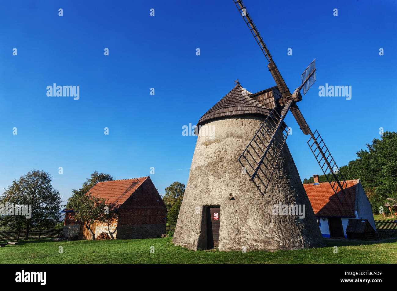 Alte Windmühle, Kuzelov, Süd-Mähren, Tschechische Republik Stockfoto